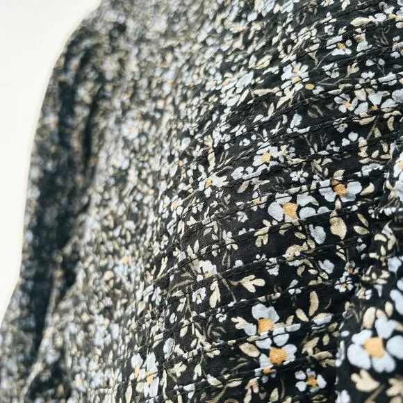 Shona Joy Denise Pintuck Babydoll Mini Balloon Puff Sleeve Short Floral Dress 10 - Picture 12 of 16